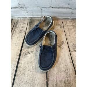 HEYDUDE Girl’s Wendy Sparkle Denim Shoes / Size: Y2-Y3